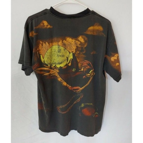 Vtg 1995 Wile E Coyote Road Runner Looney Tunes All Over Print Signal Artwear MD - Picture 8 of 11